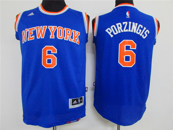 Adidas New York Knicks Youth 6 Porzingis blue NBA jerseys